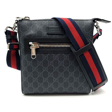 gucci gg black small messenger bag|gucci black leather messenger bag.